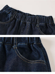 FU14042024-38 طقم جينز ولادي قطعتين ( بلوزة قطنية + بنطلون جينز )