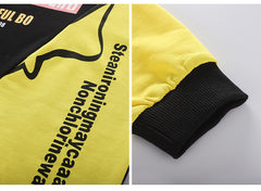 FU14042024-5 طقم ولادي قطن خريفي ربيعي قطعتين ( بلوزة + بنطلون )