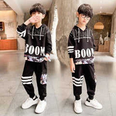 FU14042024-8 طقم سبورت ولادي قطن خريفي ربيعي ( بلوزة + بنطلون)