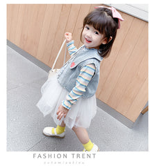 AO0111-15 فستان بناتي مع فست جينز