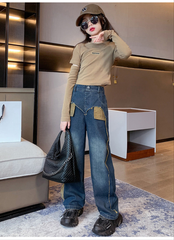 RM171223-41 طقم بناتي قطعتين ( بلوزة قطنية + بنطلون جينز)