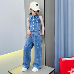 RM171223-9 طقم جينز قطعتين ( فست + بنطلون)