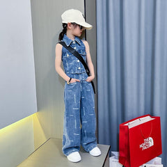 RM171223-9 طقم جينز قطعتين ( فست + بنطلون)