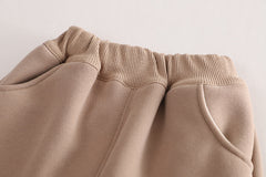 SSX220824-50 طقم شتوي مبطن فرو تقيل بالكامل قطعتين ( بلوزة + بنطلون)