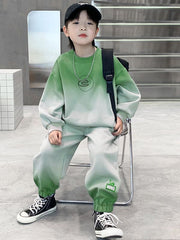 WZH301124-47 ترينج قطعتين قطن اصلي ربيعي خريفي (بلوزة + بنطلون)