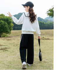 HBC040924-1 بدلة قطنية بناتي قطعتين ( بلوزة + بنطلون)