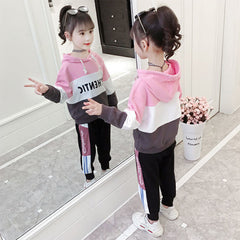 FU14042024-4 ترينج بناتي قطن قطعتين ( بلوزة + بنطلون)