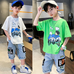 FU14042024-48 طقم ولادي قطعتين ( بلوزة + بنطلون)