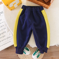 SSN040924-9   طقم ولادي قطن خريفي ربيعي تقيل قطعتين ( بلوزة + بنطلون )