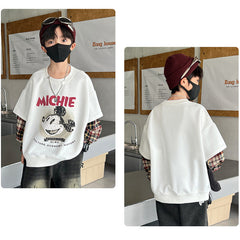 WZH301124-22 هودي ولادي قطن ميكي