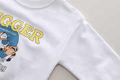 SSX220824-161 طقم ولادي 3 قطع ( بلوزة + فست جينز + بنطلون جينز)