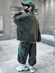 WZH301124-24 طقم جينز ولادي قطعتين ( جكيت + بنطلون)