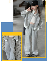 WZH191124-20 بدلة قطنية فخمة قطعتين ( جكيت + بنطلون) ربيعي خريفي