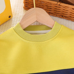 SSN040924-9   طقم ولادي قطن خريفي ربيعي تقيل قطعتين ( بلوزة + بنطلون )