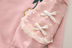 SSN040924-60 طقم بناتي خريفي ربيعي قطعتين ( بلوزة + بنطلون جينز)