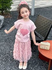 RM150424-37 طقم بناتي صيفي ( بلوزة + تنورة)