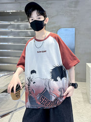 WZH301124-2 بلوزة رسم انمي فادي قطن اصلي 100%