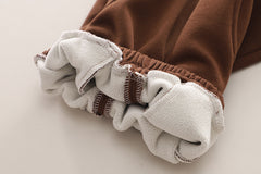 SSX220824-22 طقم باندا ولادي شتوي تقيل مبطن فرو بالكامل قطعتين ( جكيت + بنطلون)