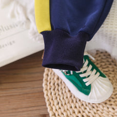 SSN040924-9   طقم ولادي قطن خريفي ربيعي تقيل قطعتين ( بلوزة + بنطلون )