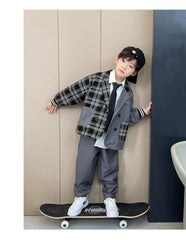 RM1227-19 بدلة ولادي قطعتين ( جكيت + بنطلون )