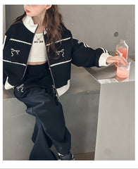 WZH191124-20 بدلة قطنية فخمة قطعتين ( جكيت + بنطلون) ربيعي خريفي