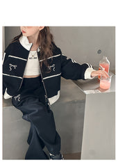 WZH191124-20 بدلة قطنية فخمة قطعتين ( جكيت + بنطلون) ربيعي خريفي