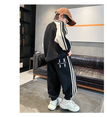 WZH301124-50 بدلة سبورت قطنية ربيعي خريفي قطعتين ( بلوزة + بنطلون)