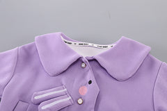 SSN040924-68 طقم بناتي قطن خريفي ربيعي دافي قطعتين ( جكيت + بنطلون)