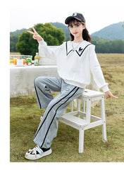 HBC040924-1 بدلة قطنية بناتي قطعتين ( بلوزة + بنطلون)