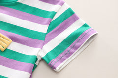 SSX220824-9 طقم ولادي قطعتين ( بلوزة قطنية + شورت ) توب كوليتي