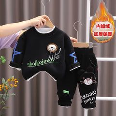 SSX220824-20 طقم شتوي مبطن جواه فرو تقيل قطعتين ( بلوزة + بنطلون)