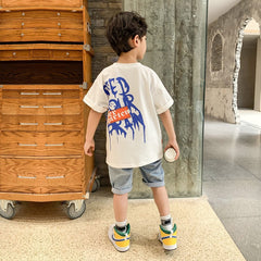 FU14042024-27 طقم ولادي قطعتين ( بلوزة + شورت)