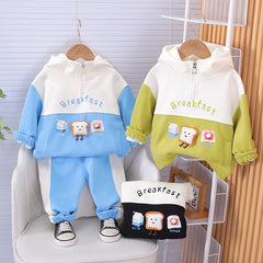 SSX220824-181 ترينج قطن دافي ربيعي خريفي قطعتين ( بلوزة + بنطلون)