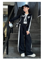 WZH191124-22 بدلة سبورت قطن خريفي قطعتين ( بلوزة + بنطلون) نخب أول