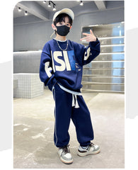 WZ261124-15 ترينج ولادي قطن خريفي ربيعي قطعتين ( بلوزة + بنطلون) خامة ممتازة