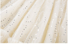 RM1231-03 فستان بناتي مزين بالبرق والشيفون مع ببيونة ستان