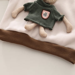 SSX220824-53 طقم ولادي شتوي تقيل مبطن فرو بالكامل قطعتين ( بلوزة + بنطلون)