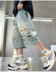 WZH301124-11 شورت جينز ناعم وطويل