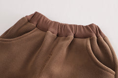 SSX220824-21 طقم ولادي شتوي تقيل مبطن فرو بالكامل 3 قطع ( جكيت + حقيبة + بنطلون)