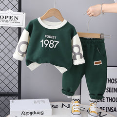 SSX220824-131 ترنج ولادي قطن تقيل دافي ربيعي خريفي قطعتين ( بلوزة+ جكيت)