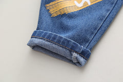 RM0608-20 طقم ولادي قطعتين ( بلوزة قطنية + بنطلون جينز )