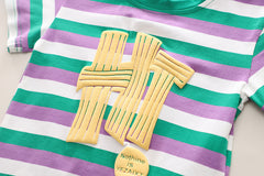 SSX220824-9 طقم ولادي قطعتين ( بلوزة قطنية + شورت ) توب كوليتي