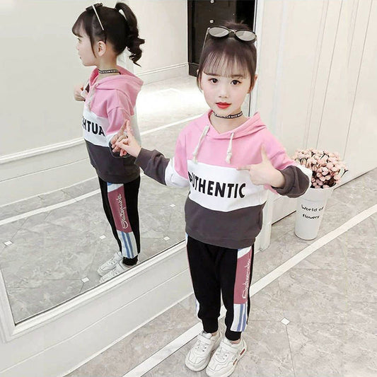 FU14042024-4 ترينج بناتي قطن قطعتين ( بلوزة + بنطلون)