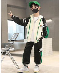 WZS040924-15 طقم ولادي قطني قطعتين تريننج ( جكيت + بنطلون)