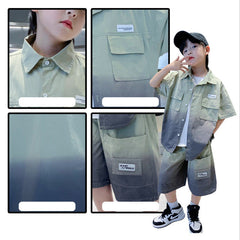 WZH301124-1 طقم صيفي قطعتين ( جكيت + شورت طويل)