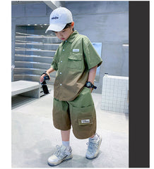 WZH301124-1 طقم صيفي قطعتين ( جكيت + شورت طويل)