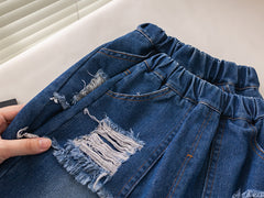 SSX220824-109 طقم ولادي قطعتين ( بلوزة + بنطلون جينز)