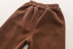 SSX220824-22 طقم باندا ولادي شتوي تقيل مبطن فرو بالكامل قطعتين ( جكيت + بنطلون)