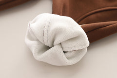 SSX220824-22 طقم باندا ولادي شتوي تقيل مبطن فرو بالكامل قطعتين ( جكيت + بنطلون)