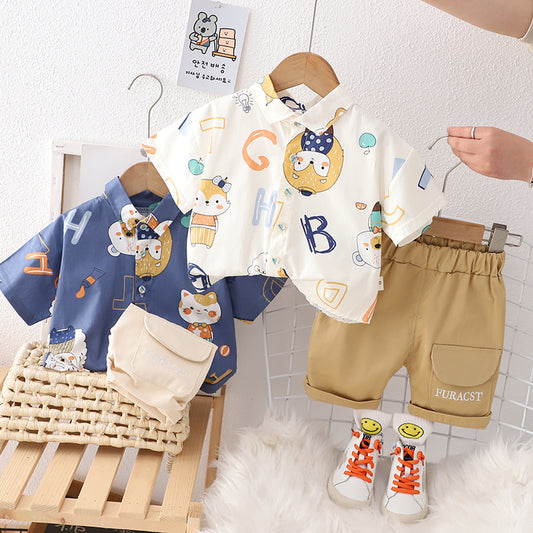 RM231223-18 طقم ولادي قطعتين ( قميص + شورت )